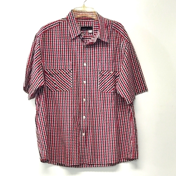 Rocawear shirt red/black/white/grey checks short sleeve Size:2X-Large - Picture 1 of 5